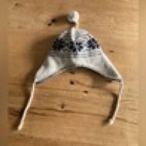 Kids Cream and Black Winter Hat